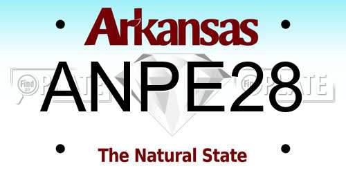 ANPE28 Arkansas License Plate
