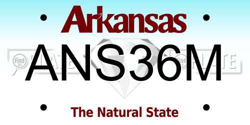 ANS36M Arkansas License Plate