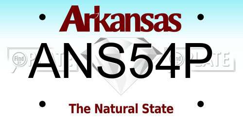 ANS54P Arkansas License Plate