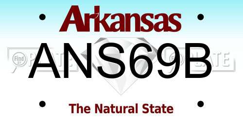 ANS69B Arkansas License Plate