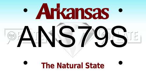 ANS79S Arkansas License Plate