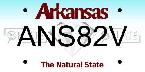 ANS82V Arkansas License Plate