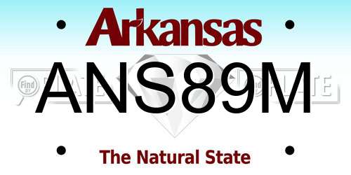 ANS89M Arkansas License Plate