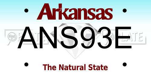 ANS93E Arkansas License Plate