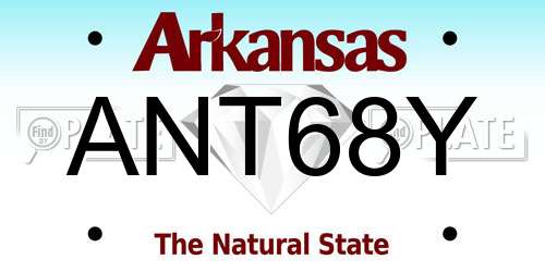 ANT68Y Arkansas License Plate