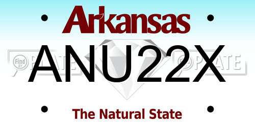 ANU22X Arkansas License Plate