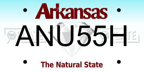 ANU55H Arkansas License Plate
