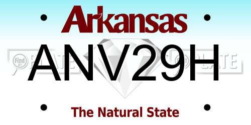 ANV29H Arkansas License Plate