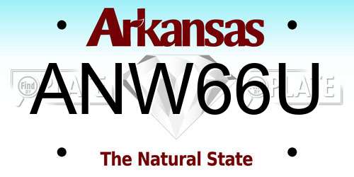 ANW66U Arkansas License Plate