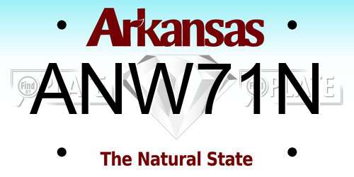 ANW71N Arkansas License Plate