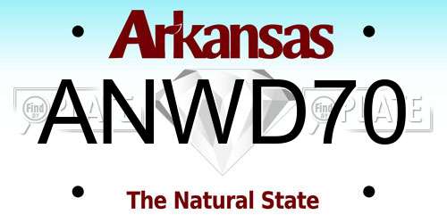 ANWD70 Arkansas License Plate