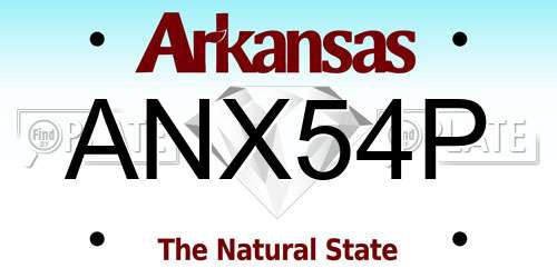 ANX54P Arkansas License Plate