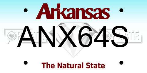 ANX64S Arkansas License Plate