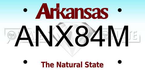 ANX84M Arkansas License Plate