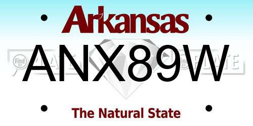ANX89W Arkansas License Plate