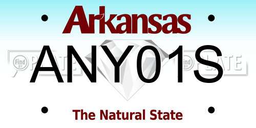 ANY01S Arkansas License Plate