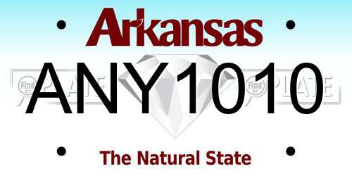 ANY1010 Arkansas License Plate