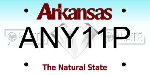 ANY11P Arkansas License Plate