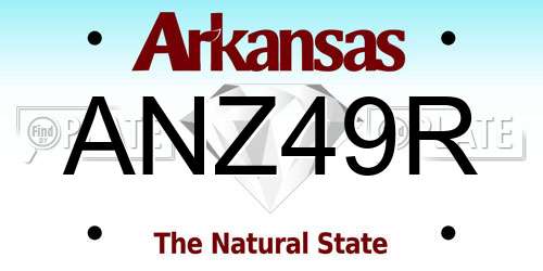 ANZ49R Arkansas License Plate