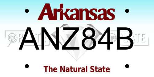 ANZ84B Arkansas License Plate