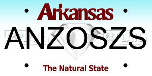 ANZOSZS Arkansas License Plate