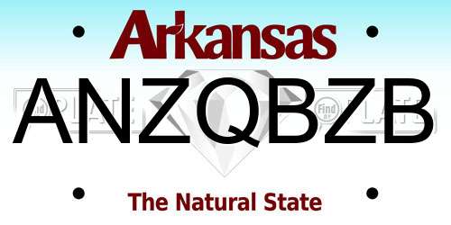 ANZQBZB Arkansas License Plate