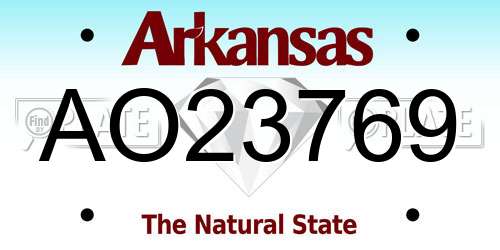 AO23769 Arkansas License Plate