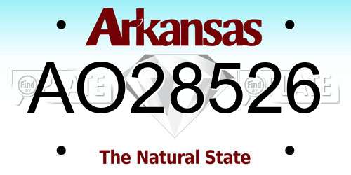 AO28526 Arkansas License Plate