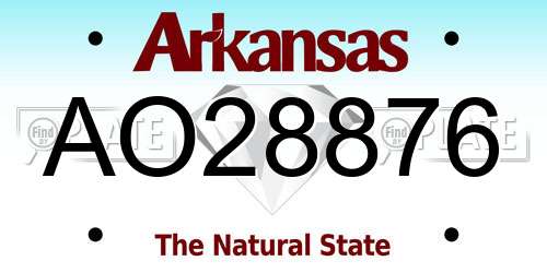 AO28876 Arkansas License Plate