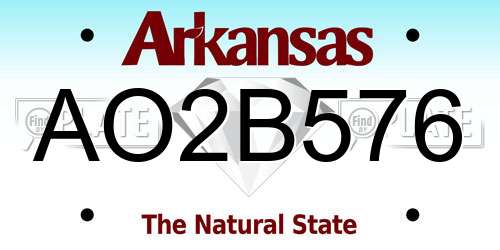 AO2B576 Arkansas License Plate