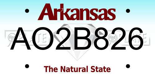 AO2B826 Arkansas License Plate