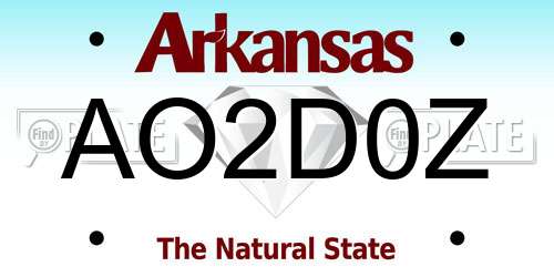 AO2D0Z Arkansas License Plate
