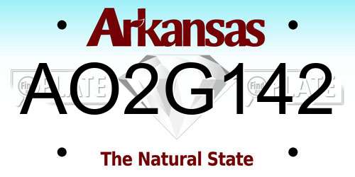 AO2G142 Arkansas License Plate