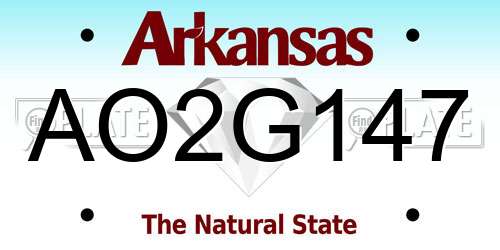 AO2G147 Arkansas License Plate