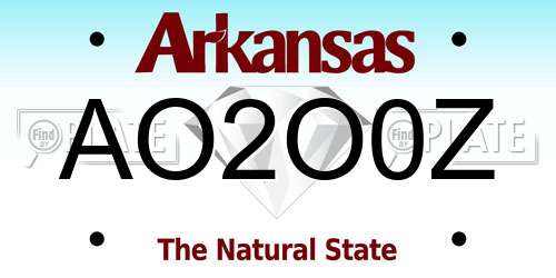AO2O0Z Arkansas License Plate