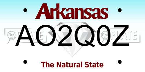 AO2Q0Z Arkansas License Plate