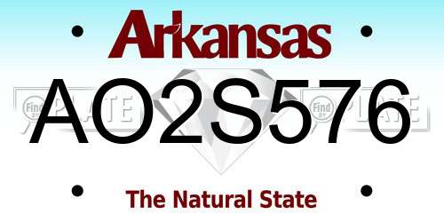 AO2S576 Arkansas License Plate