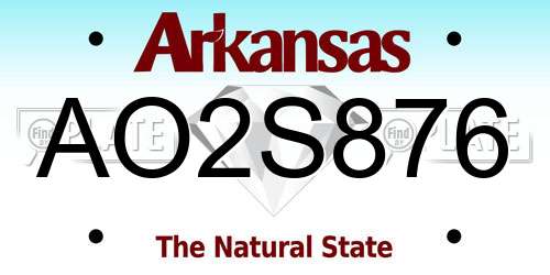 AO2S876 Arkansas License Plate