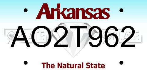 AO2T962 Arkansas License Plate