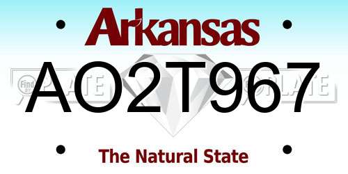 AO2T967 Arkansas License Plate