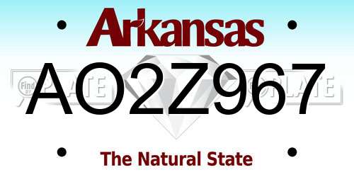 AO2Z967 Arkansas License Plate