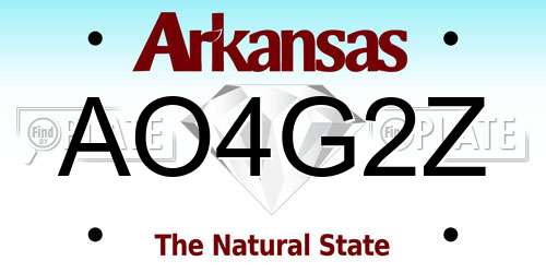 AO4G2Z Arkansas License Plate