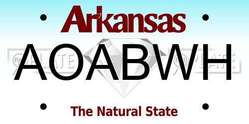 AOABWH Arkansas License Plate