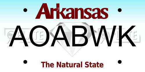 AOABWK Arkansas License Plate