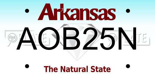 AOB25N Arkansas License Plate