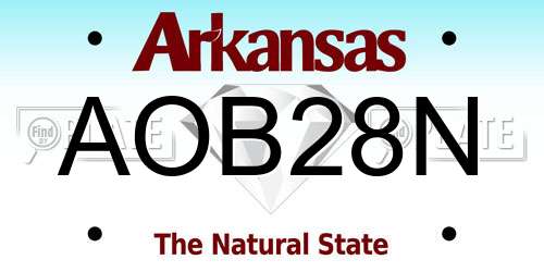 AOB28N Arkansas License Plate