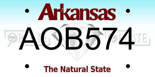 AOB574 Arkansas License Plate