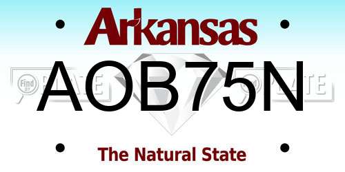 AOB75N Arkansas License Plate