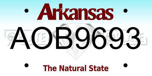 AOB9693 Arkansas License Plate