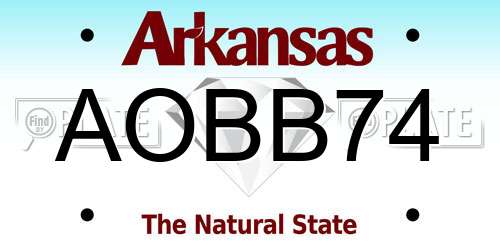 AOBB74 Arkansas License Plate